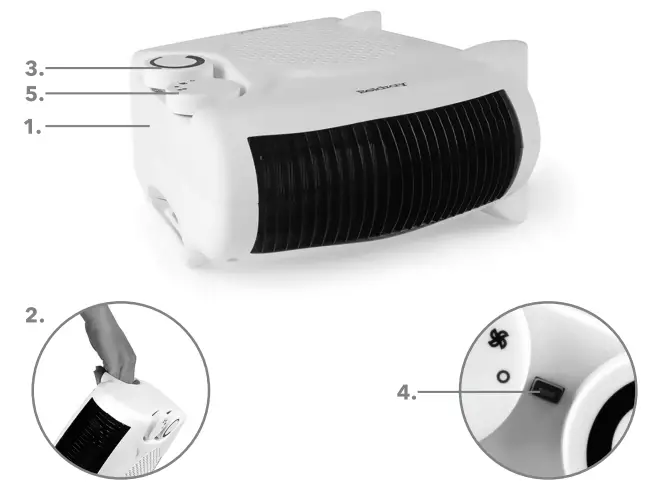 Beldray HCH220767 2000 W Flat Fan Heater - Fig 1