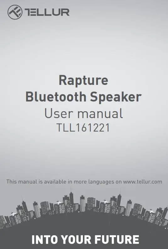 TELLUR Rapture Bluetooth Speaker TLL161221 User Manual
