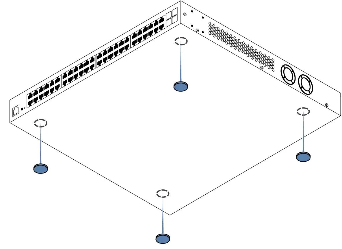 PLASMA CLOUD PS48 Switch 48 Port Gigabit 740W Managed PoE Switch mount