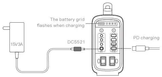 CTECHi G240N Portable Power Station - AC adapter charges