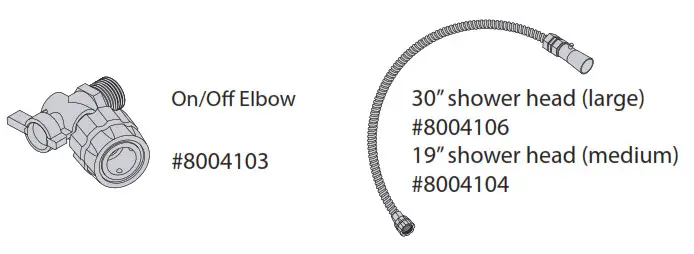 YAKIMA RoadShower 4G- AVAILABLE ACCESSORIES