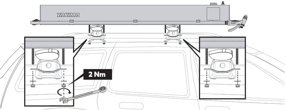 YAKIMA RoadShower 4G- INSTALL THE CLAMPS