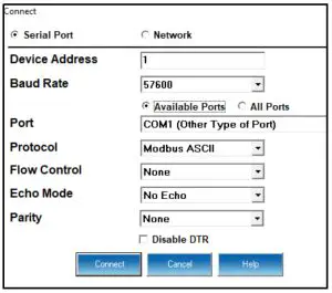 Electro Industries Shark 100S 200S Meter - Connect screen