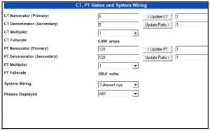 Electro Industries Shark 100S 200S Meter - Program CT, PT Ratios