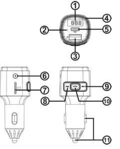 GLOBAL Bluetooth Car Charger BC41T
