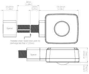DOUGLAS BT FMS A Lighting Controls Bluetooth Fixture Controller and Sensor - DIMENSIONS