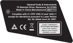 GENERAL IRT207 - Labels