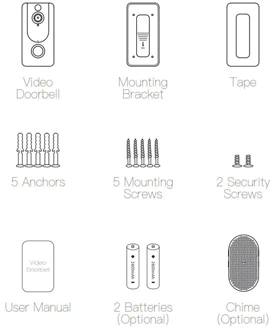 EKEN T7 Video Doorbell- In the box