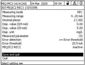 xylem IQ SensorNet MIQ IC2 Module - Appropriate values
