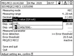 xylem IQ SensorNet MIQ IC2 Module - Display value 1