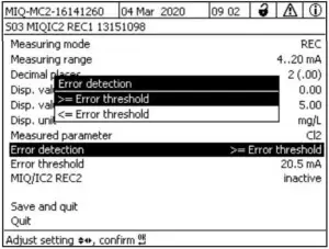 xylem IQ SensorNet MIQ IC2 Module - Error detection