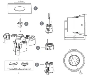 HYTRONIK HIR28 Flush Mount Pir Motion Sensor - Installation