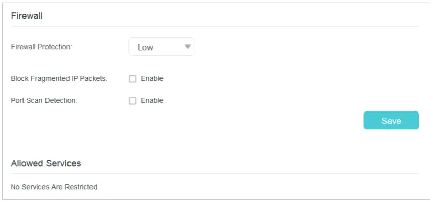Configure the basic firewall settings