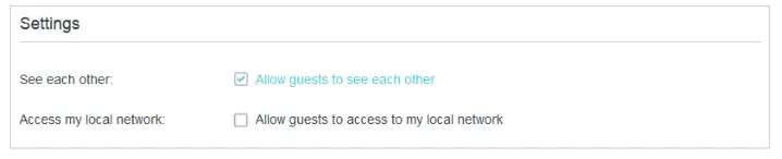 Customize Guest Network Options