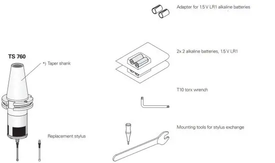 HEIDENHAIN TS 760 Touch Probe - Items supplied