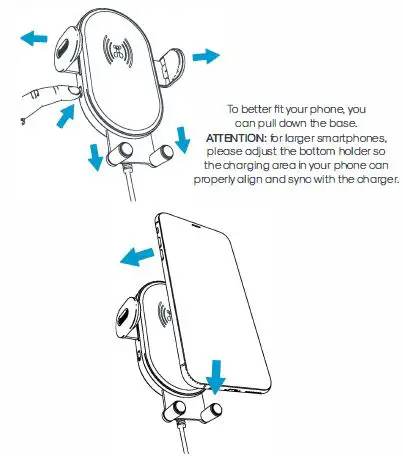 atomi Qi Wireless Car Charger Qualcomm Quick Charge 3.0 User Fig2