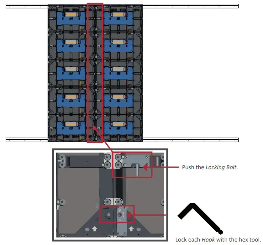 ViewSonic LD135-151 All-in-one Direct View LED Display User Guide - Push each Locking Bolt