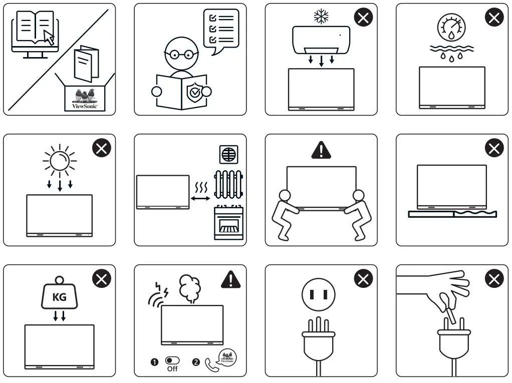 ViewSonic LD135-151 All-in-one Direct View LED Display User Guide - Warning