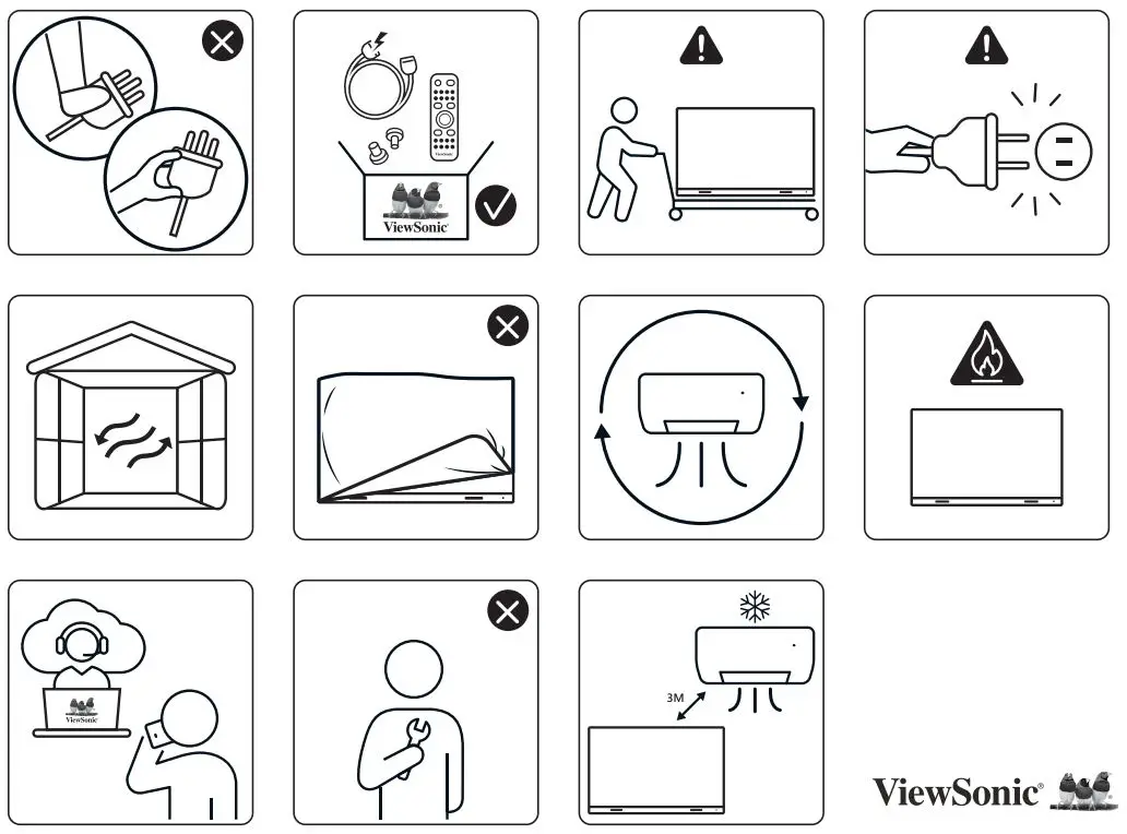 ViewSonic LD135-151 All-in-one Direct View LED Display User Guide - Warning