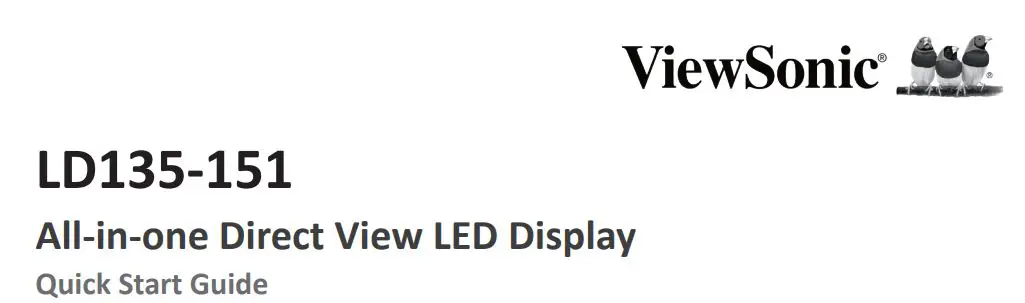 ViewSonic LD135-151 All-in-one Direct View LED Display User Guide