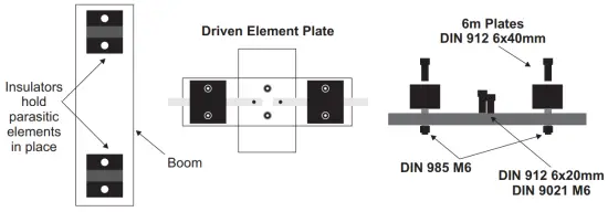 InnoVantennas 6 duo 5070 6el 50 70MHz Dual Band Yagi - Measurements on the drawing