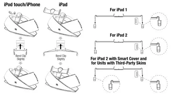 JBL OnBeat Xtreme - Attach the iPod-iPhone-iPad adapter Clip