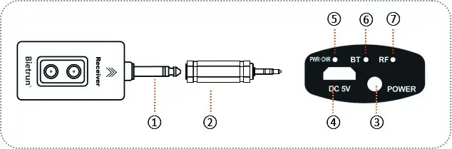BIETRUN WXM19 Wireless Microphone Rechargeable with Bluetooth - Recever