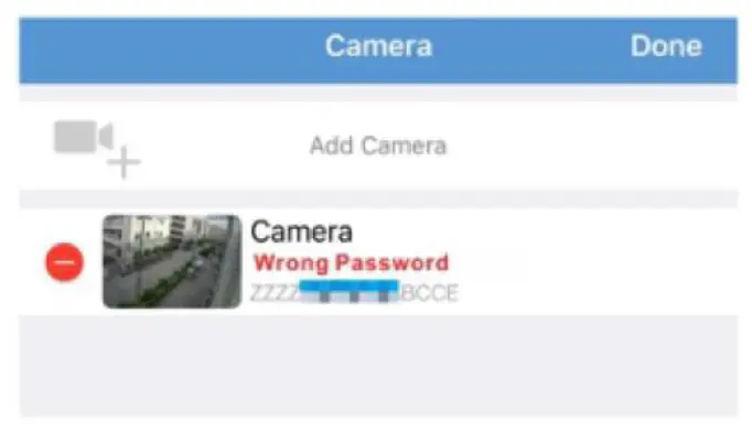 FORGET CAMERA PASSWORD