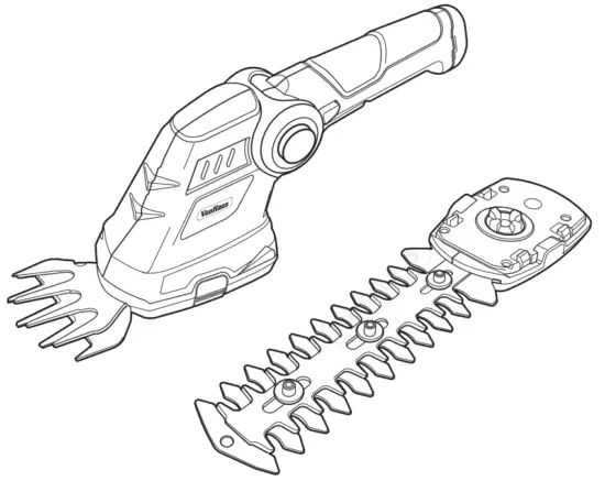 VonHaus 2500257 7.2V 2 in 1 Hedge & Grass Trimmer -