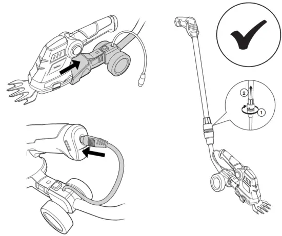 VonHaus 2500257 7.2V 2 in 1 Hedge & Grass Trimmer - WITH POLE3