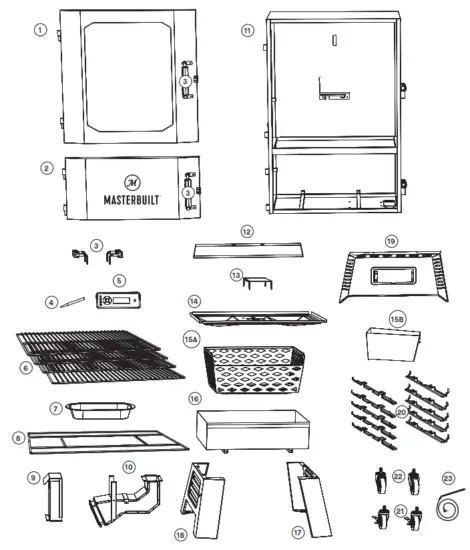 MASTERBUILT CS40G1DW 40 Inch Digital Charcoal Smoker - fig 1