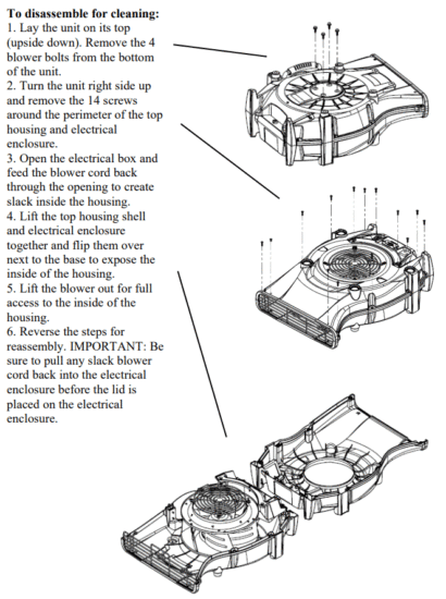 DRI-EAZ Velo Pro Low Profile Air Mover - Disassembly