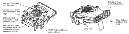 DRI-EAZ Velo Pro Low Profile Air Mover - Parts Identification