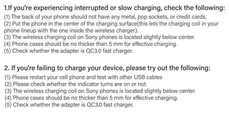 Shenzhen Tenghuiyuan Electronics S01-3 Wireless Charger User Manual - FAQ