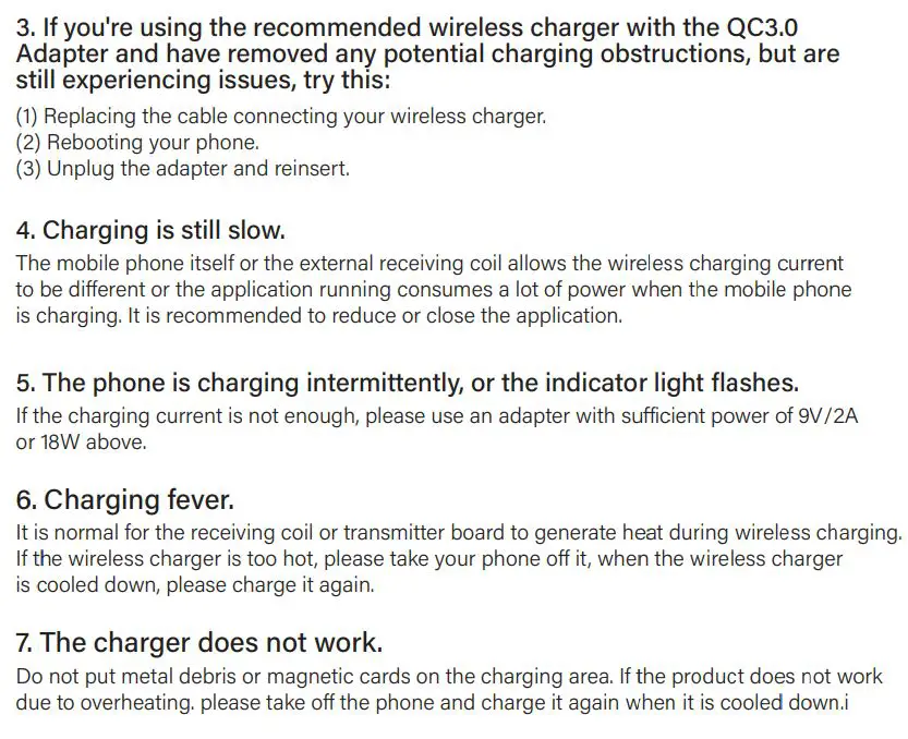 Shenzhen Tenghuiyuan Electronics S01-3 Wireless Charger User Manual - FAQ