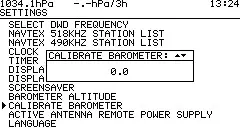 MORER WIB4S NAVTEX and Sea Weather Receiver - Calibrate Barometer