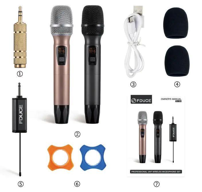 FDUCE W-19II Professional UHF Wireless Microphone Set fig1