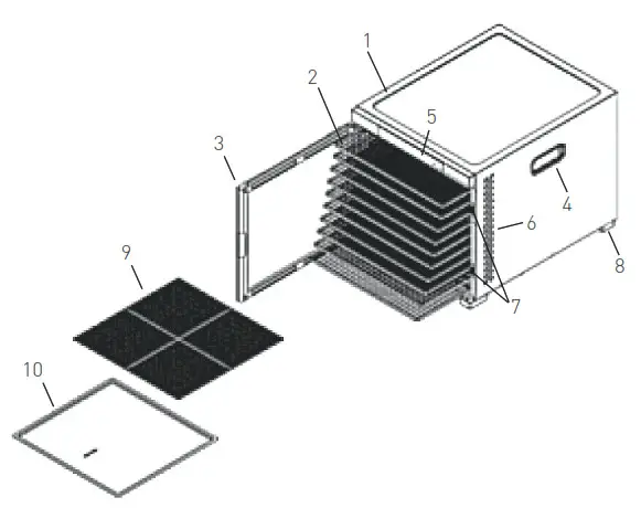 HENDI Food Dehydrator Profi Line Main parts ppliance