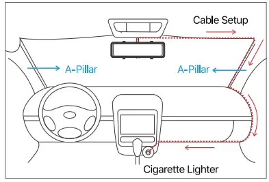 GKU M11 4K 11 Inch Mirror Dash Cam - CABLE