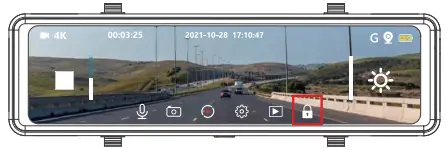 GKU M11 4K 11 Inch Mirror Dash Cam - LOCK1