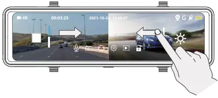 GKU M11 4K 11 Inch Mirror Dash Cam - LOCK2