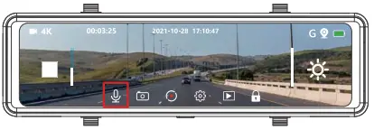 GKU M11 4K 11 Inch Mirror Dash Cam - MUTE 2