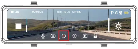 GKU M11 4K 11 Inch Mirror Dash Cam - RECOD