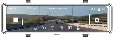 GKU M11 4K 11 Inch Mirror Dash Cam - START