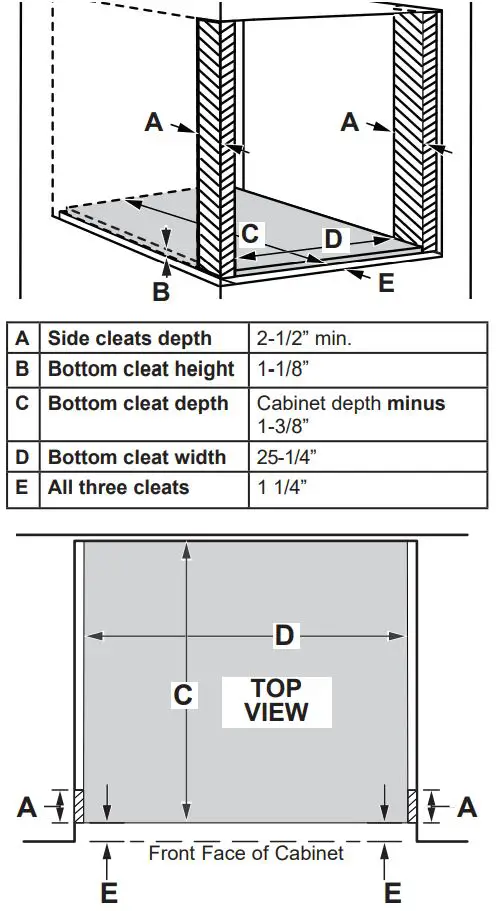 Advantium Built-In Wall Oven Installation Guide - Cut and install side & bottom cleats