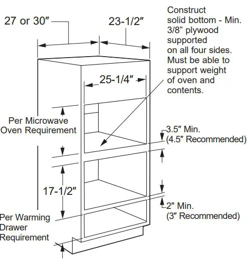 Advantium Built-In Wall Oven Installation Guide - Installation under a Microwave Oven and over a warming Drawer