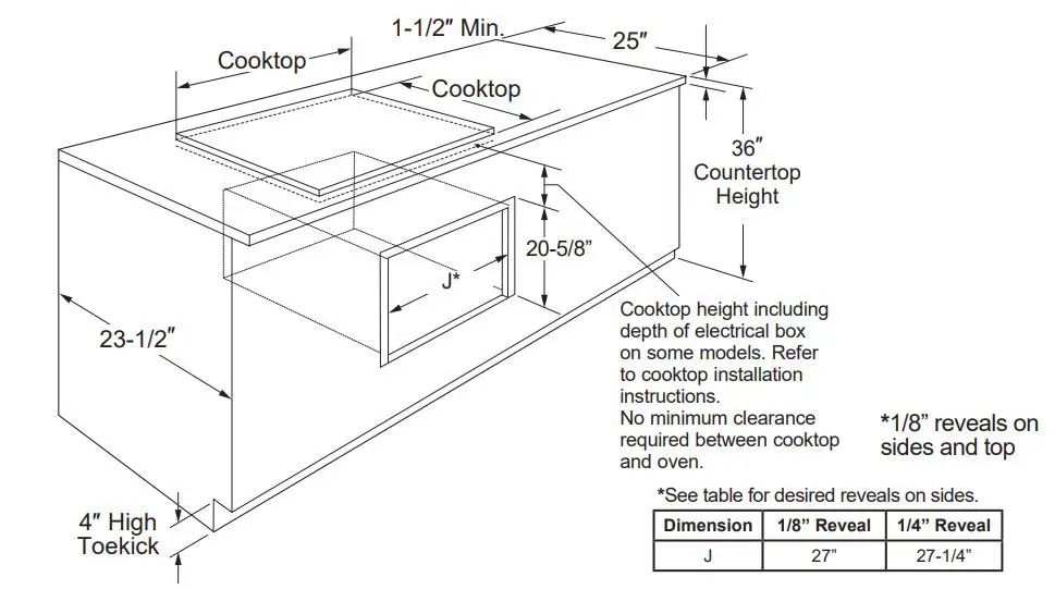 Advantium Built-In Wall Oven Installation Guide - Installation under an Advantium 30Ǝ or 36Ǝ Cooktop or Countertop