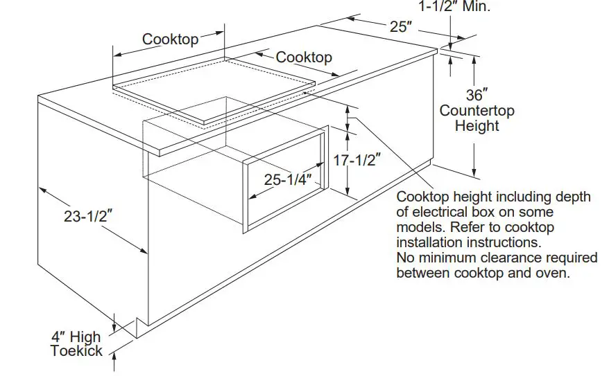Advantium Built-In Wall Oven Installation Guide - Installation under an Advantium 30" or 36" Cooktop or Countertop
