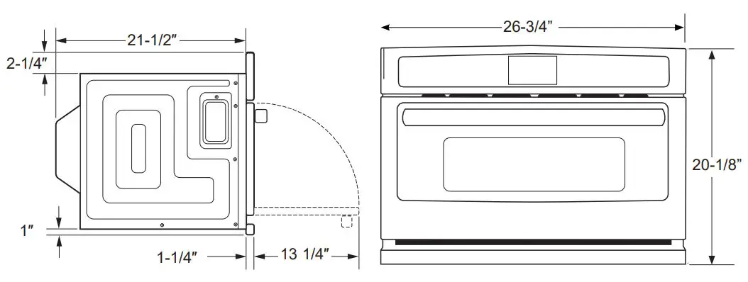 Advantium Built-In Wall Oven Installation Guide - PRODUCT DIMENSIONS AND CLEARANCES