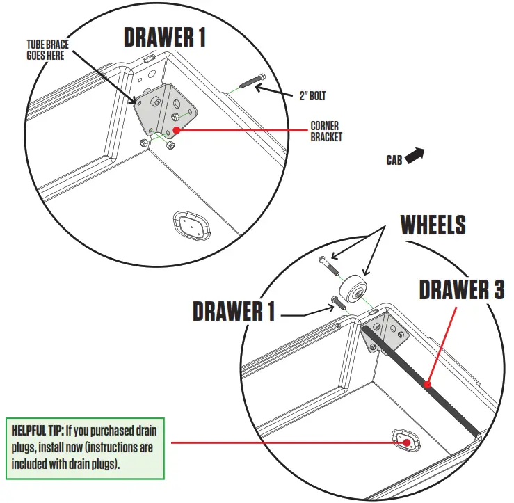DECKED DG6 Chevy Silverado GMC Sierra Storage System - BRACKETS + WHEELS